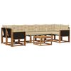 vidaXL Set di divani da esterno 8 pz Naturale e Beige