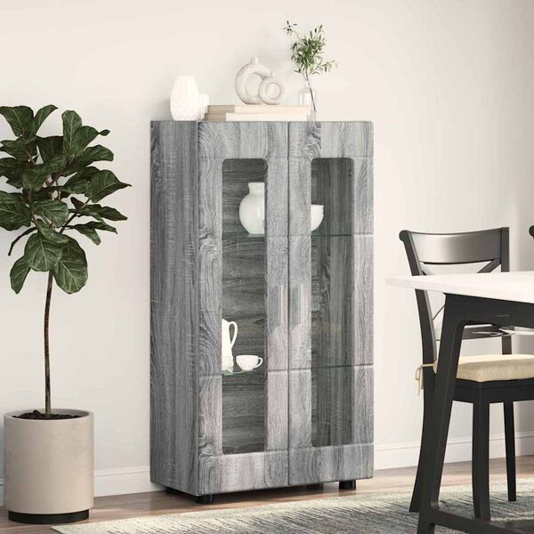 vidaXL Credenza con porta FLORIN Grigio Sonoma 55,5 x 29 x 103 cm