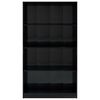 vidaXL Libreria 4 Ripiani Nero Lucido 80x24x142 cm Legno Multistrato