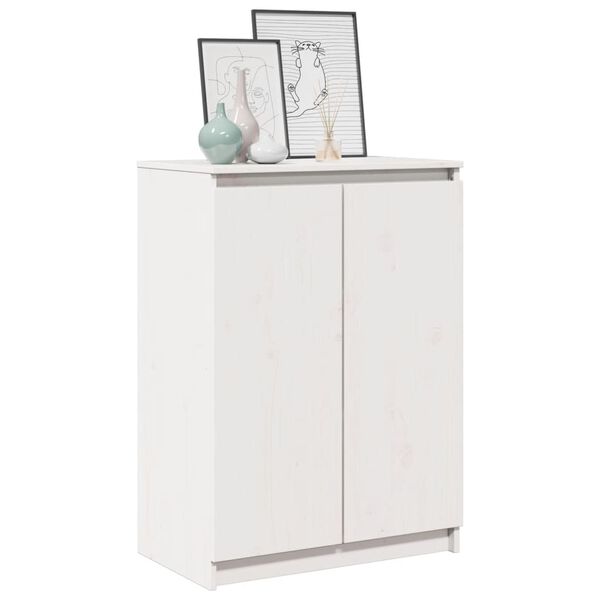vidaXL Credenza Bianca 60x36x84 cm in Legno Massello di Pino