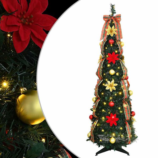 vidaXL Albero di Natale artificiale con 100 LED Verde 155 cm PVC