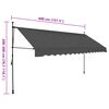 vidaXL Tenda da Sole Retrattile Manuale con LED 400 cm Antracite