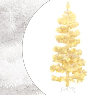 vidaXL Albero di Natale Preilluminato con Vaso Bianco 150 cm in PVC