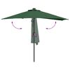 vidaXL Ombrello da giardino Verde 294 x 150 x 224 cm