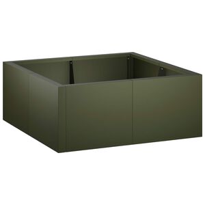 vidaXL Muro di contenimento 4 pz 100 x 100 x 30 cm Acciaio Verde Oliva