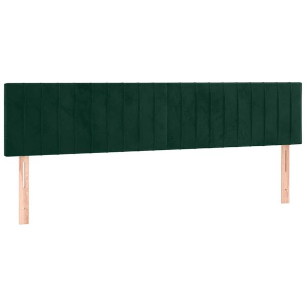 vidaXL Testiera a LED Verde Scuro 180x5x78/88 cm in Velluto