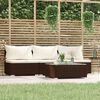 vidaXL Set Divani da Giardino 4 pz con Cuscini in Polyrattan Marrone