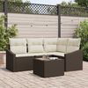 vidaXL Set Divano da Giardino 5 pcs Marrone e Crema polyrattan