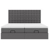 vidaXL Pouf Letto con Materassi e LED Grigio 180x200cm Similpelle