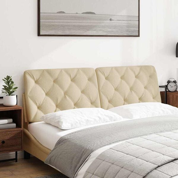 vidaXL Cuscino Testiera Crema 160 cm in Tessuto