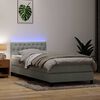 vidaXL Letto a Molle con Materasso e LED Grigio Chiaro 100x220cm Velluto