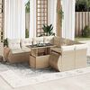 vidaXL Set Divano da Giardino 9 pz con Cuscini Beige in Polyrattan
