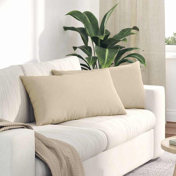 vidaXL Cuscini da Divano 2 pcs Crema 80 x 40 cm Tessuto