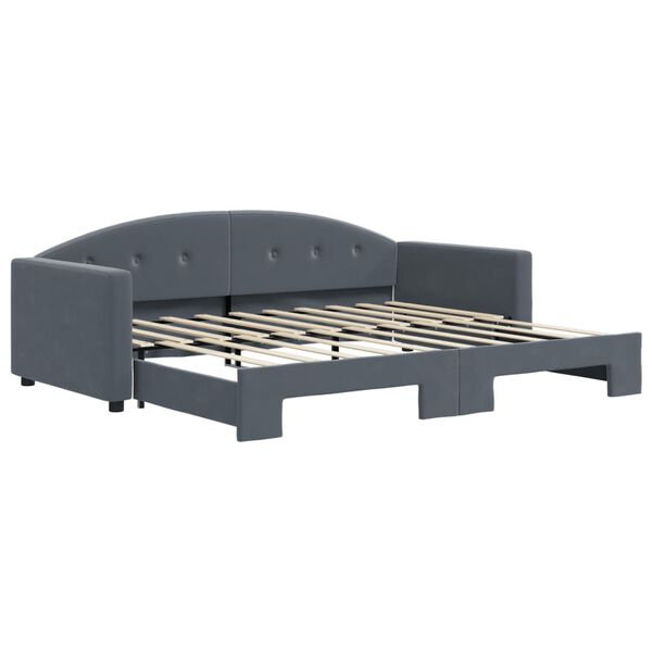 vidaXL Divano Letto con Letto Estraibile Grigio Scuro 90x190cm Velluto