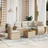 vidaXL Set Divano da Giardino 6 pz con Cuscini Beige in Polyrattan