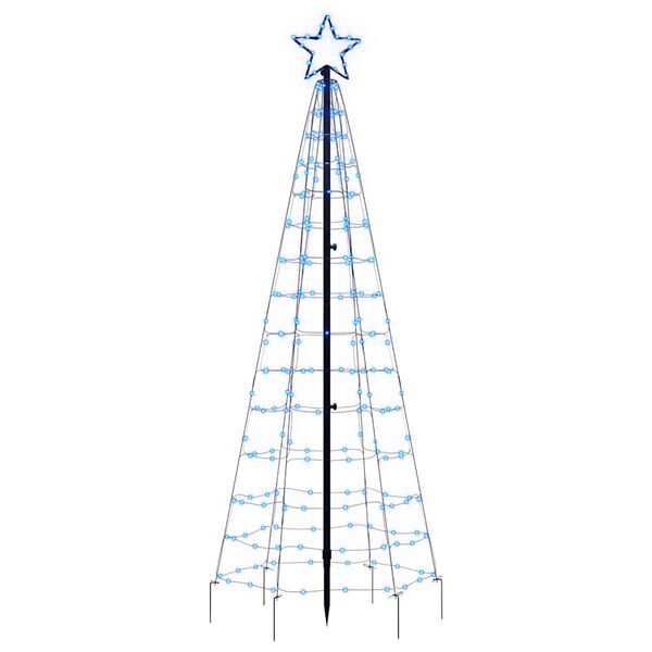 vidaXL Albero di Natale a LED con Punte 220 LED Blu 180 cm