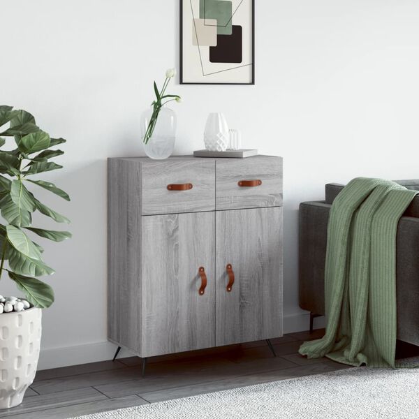 vidaXL Credenza Grigio Sonoma 69,5x34x90 cm in Legno Multistrato