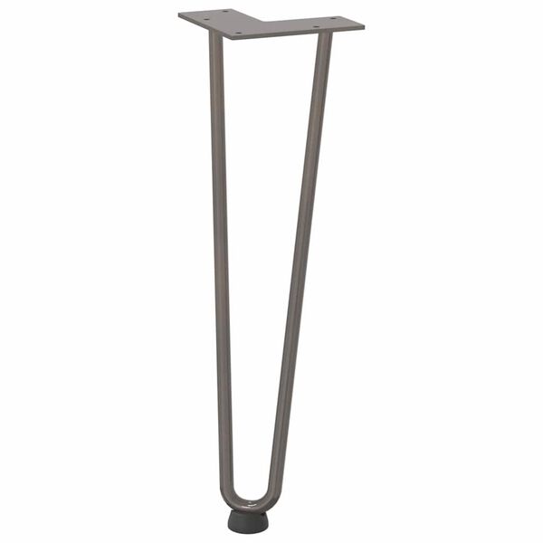 vidaXL Gambe a forcina per tavolino 4 pz in acciaio naturale 42 cm in acciaio massiccio