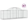 vidaXL Cesti Gabbioni ad Arco 7 pz 200x50x60/80 cm Ferro Zincato