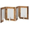vidaXL Cancello per cani pieghevole con supporti 4 pcs Legno antico