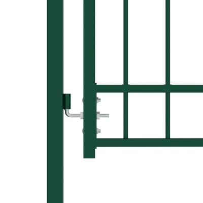 vidaXL Cancello per Recinzione con Punte in Acciaio 100x200 cm Verde
