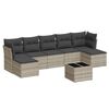 vidaXL Set Divano da Giardino 8pz con Cuscini Grigio Chiaro Polyrattan