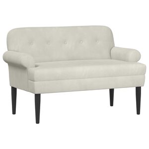 vidaXL Loveseat con bottoni imbottiti Crema 120 x 66 x 78 cm Velluto