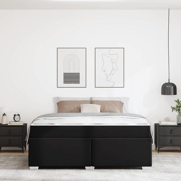vidaXL Struttura del letto con materasso Nero 180 x 200 cm Tessuto