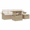 vidaXL Set Divano da Giardino 6 pz Beige polyrattan
