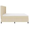 vidaXL Letto a molle con materasso Crema 200 x 200 cm Tessuto