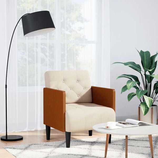 vidaXL Divano Sedia con Braccioli 55 cm Lino