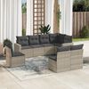 vidaXL Set Divano da Giardino 8pz con Cuscini Grigio Chiaro Polyrattan