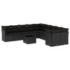 vidaXL Set Divani da Giardino 11 pz con Cuscini in Polyrattan Nero