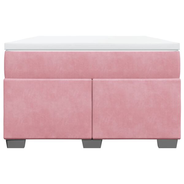 vidaXL Giroletto a Molle con Materasso Rosa 120x190 cm in Velluto
