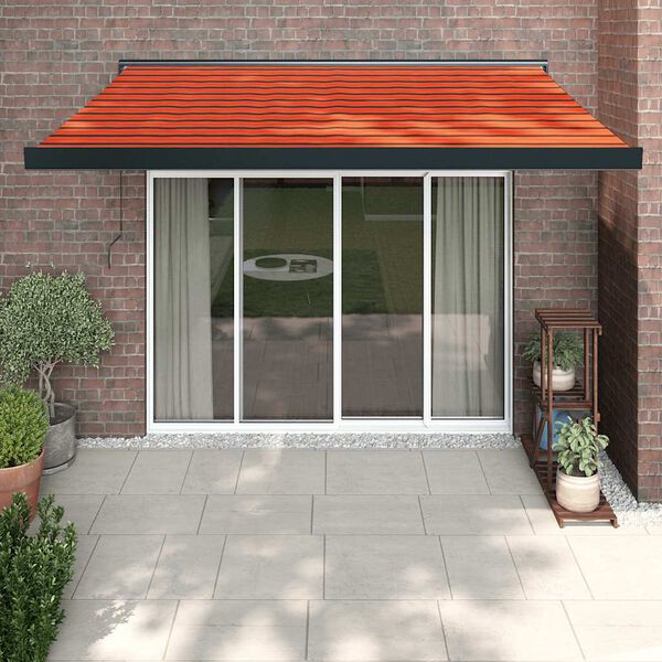 vidaXL Tenda Retrattile Arancione Marrone 3x2,5 m Tessuto e Alluminio