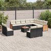 vidaXL Set Divani da Giardino 13pz con Cuscini Nero in Polyrattan