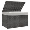 vidaXL Cesto Portabiancheria Coperchio Grigio 55,5x35x34 cm Polyrattan