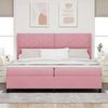 vidaXL Letto a molle con materasso Rosa 200 x 200 cm Velluto