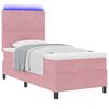 vidaXL Letto a Sorgente LED con materasso Rosa 100 x 200 cm Velluto