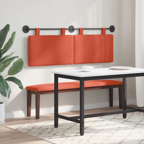 vidaXL Testata appesa Rosso Arancio 150 x 55 x 5 cm Tessuto in Cords