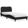 vidaXL Letto con Materasso Hvar Nero 90x200 cm in Similpelle