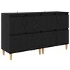 vidaXL Sideboards 2 pcs Rovere Nero 60 x 35 x 70 cm Legno multistrato