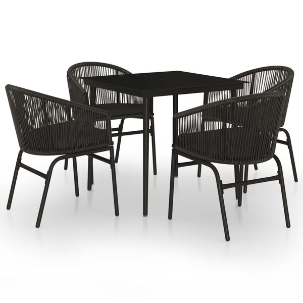 vidaXL Set da Pranzo per Giardino 5 pz Nero