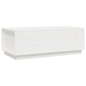 vidaXL Tavolino da Salotto Bianco 100x50x35 cm Legno Massello di Pino