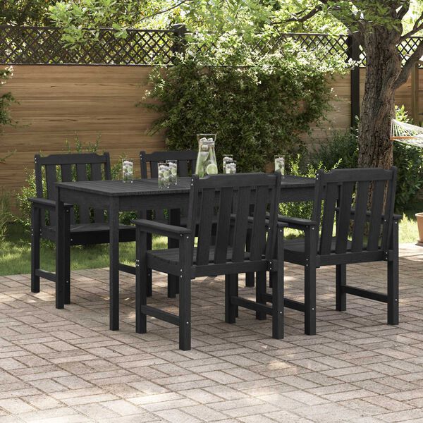 vidaXL Sedia da pranzo da giardino 4 pcs Nero 65.5 x 55.5 x 88cm