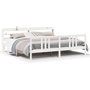 vidaXL Giroletto con Testiera senza Materasso Bianco 200x200 cm