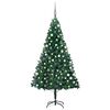 vidaXL Albero di Natale Preilluminato con Palline Verde 120 cm PVC