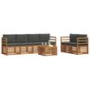 vidaXL Set di divani da esterno con cuscino 7 pcs Naturale e Antracite