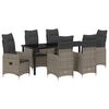 vidaXL Set da Pranzo per Giardino con cuscino 7 pcs Grigio polyrattan
