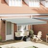 vidaXL Tenda Retrattile Verde e bianco 400 &times; 300 cm Poliestere